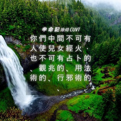Picture 04 - 申 命 記 18:10 CUVT - 你 們 中 間 不 可 有 人 使 兒 女 經 - Bible Verse Picture