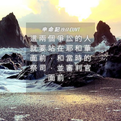 Picture 04 - 申 命 記 19:17 CUVT - 這 兩 個 爭 訟 的 人 就 要 站 在 耶 - Bible Verse Picture
