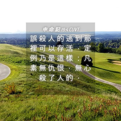 Picture 04 - 申 命 記 19:4 CUVT - 誤 殺 人 的 逃 到 那 裡 可 以 存 活 - Bible Verse Picture