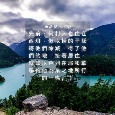 Picture 04 - 申 命 記 2:12 CUVT - 先 前 ， 何 利 人 也 住 在 西 珥 ， - Bible Verse Picture