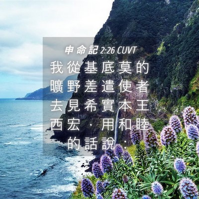 Picture 04 - 申 命 記 2:26 CUVT - 我 從 基 底 莫 的 曠 野 差 遣 使 者 - Bible Verse Picture