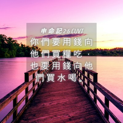 Picture 04 - 申 命 記 2:6 CUVT - 你 們 要 用 錢 向 他 們 買 糧 吃 ， - Bible Verse Picture