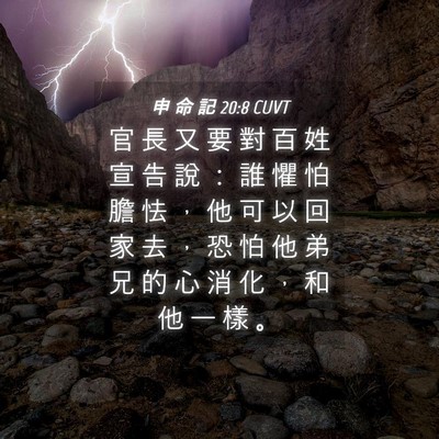 Picture 04 - 申 命 記 20:8 CUVT - 官 長 又 要 對 百 姓 宣 告 說 ： 誰 - Bible Verse Picture