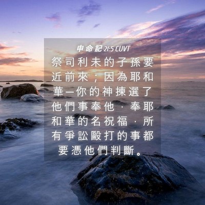 Picture 04 - 申 命 記 21:5 CUVT - 祭 司 利 未 的 子 孫 要 近 前 來 ； - Bible Verse Picture