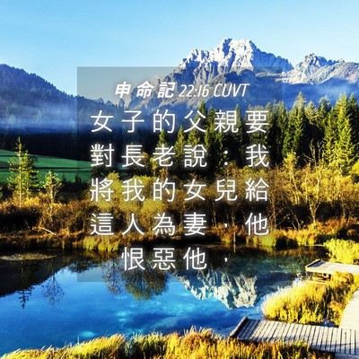 Picture 04 - 申 命 記 22:16 CUVT - 女 子 的 父 親 要 對 長 老 說 ： 我 - Bible Verse Picture