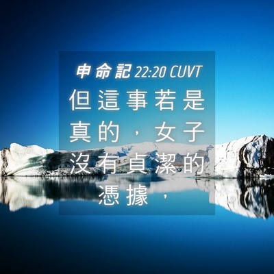 Picture 04 - 申 命 記 22:20 CUVT - 但 這 事 若 是 真 的 ， 女 子 沒 有 - Bible Verse Picture