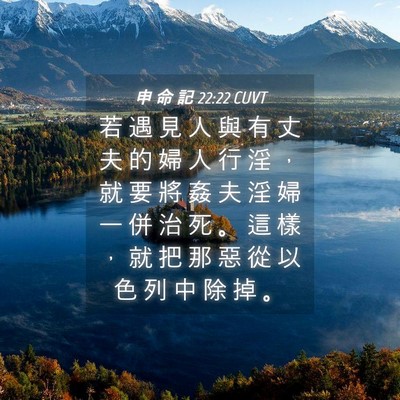Picture 04 - 申 命 記 22:22 CUVT - 若 遇 見 人 與 有 丈 夫 的 婦 人 行 - Bible Verse Picture