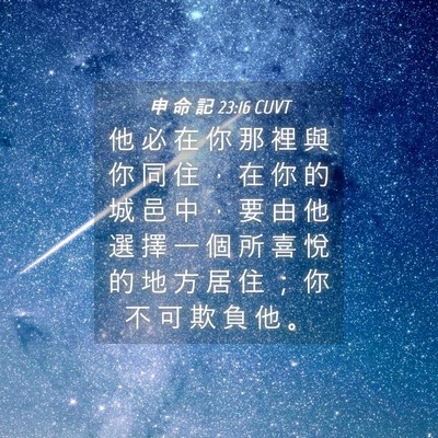 Picture 04 - 申 命 記 23:16 CUVT - 他 必 在 你 那 裡 與 你 同 住 ， 在 - Bible Verse Picture