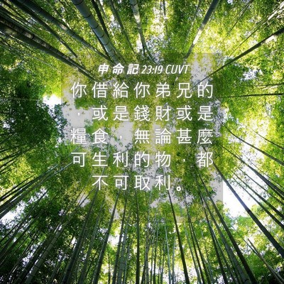 Picture 04 - 申 命 記 23:19 CUVT - 你 借 給 你 弟 兄 的 ， 或 是 錢 財 - Bible Verse Picture