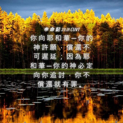Picture 04 - 申 命 記 23:21 CUVT - 你 向 耶 和 華 ─ 你 的 神 許 願 ， - Bible Verse Picture