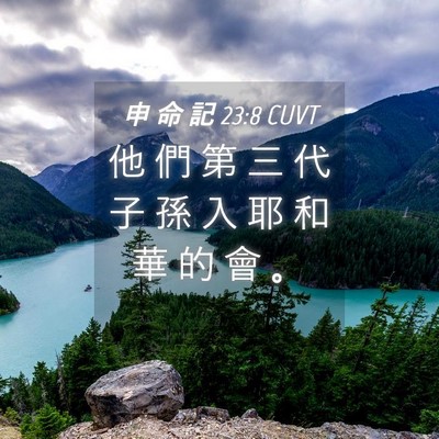 Picture 04 - 申 命 記 23:8 CUVT - 他 們 第 三 代 子 孫 入 耶 和 華 的 - Bible Verse Picture