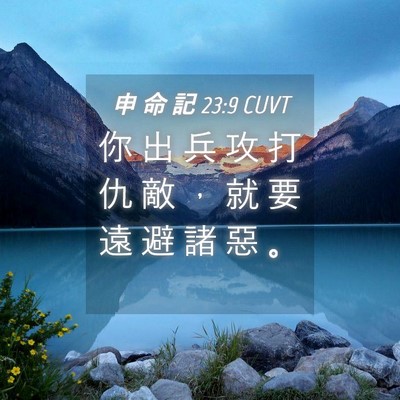 Picture 04 - 申 命 記 23:9 CUVT - 你 出 兵 攻 打 仇 敵 ， 就 要 遠 避 - Bible Verse Picture
