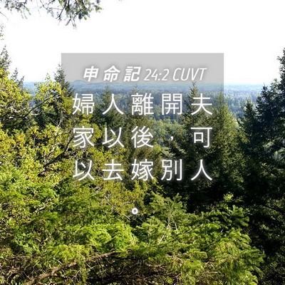 Picture 04 - 申 命 記 24:2 CUVT - 婦 人 離 開 夫 家 以 後 ， 可 以 去 - Bible Verse Picture