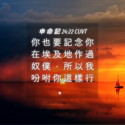 Picture 04 - 申 命 記 24:22 CUVT - 你 也 要 記 念 你 在 埃 及 地 作 過 - Bible Verse Picture