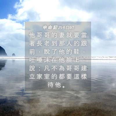 Picture 04 - 申 命 記 25:9 CUVT - 他 哥 哥 的 妻 就 要 當 著 長 老 到 - Bible Verse Picture