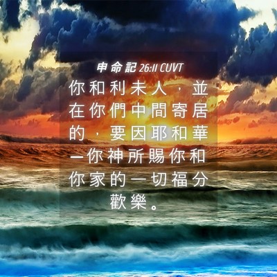 Picture 04 - 申 命 記 26:11 CUVT - 你 和 利 未 人 ， 並 在 你 們 中 間 - Bible Verse Picture