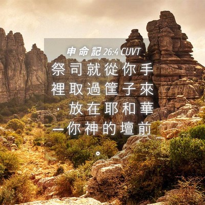Picture 04 - 申 命 記 26:4 CUVT - 祭 司 就 從 你 手 裡 取 過 筐 子 來 - Bible Verse Picture