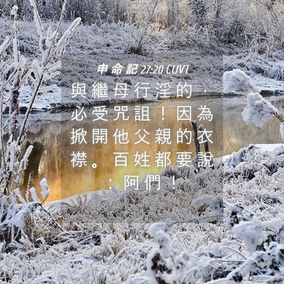 Picture 04 - 申 命 記 27:20 CUVT - 與 繼 母 行 淫 的 ， 必 受 咒 詛 ！ - Bible Verse Picture