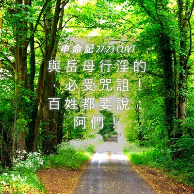 Picture 04 - 申 命 記 27:23 CUVT - 與 岳 母 行 淫 的 ， 必 受 咒 詛 ！ - Bible Verse Picture