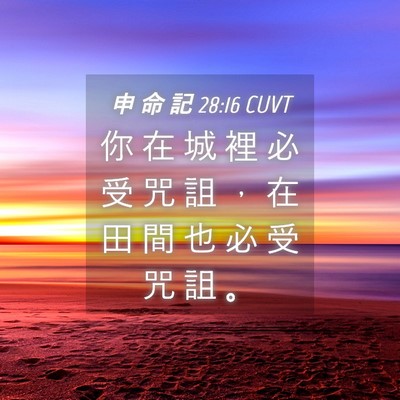 Picture 04 - 申 命 記 28:16 CUVT - 你 在 城 裡 必 受 咒 詛 ， 在 田 間 - Bible Verse Picture