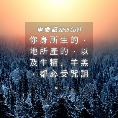 Picture 04 - 申 命 記 28:18 CUVT - 你 身 所 生 的 ， 地 所 產 的 ， 以 - Bible Verse Picture