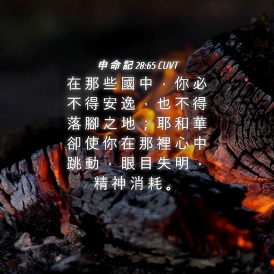 Picture 04 - 申 命 記 28:65 CUVT - 在 那 些 國 中 ， 你 必 不 得 安 逸 - Bible Verse Picture