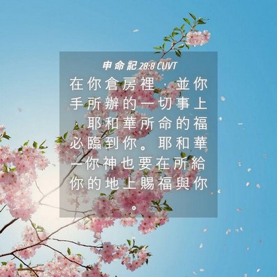 Picture 04 - 申 命 記 28:8 CUVT - 在 你 倉 房 裡 ， 並 你 手 所 辦 的 - Bible Verse Picture