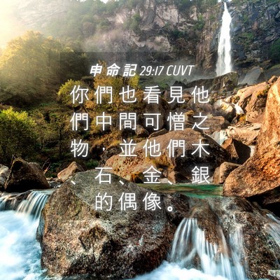 Picture 04 - 申 命 記 29:17 CUVT - 你 們 也 看 見 他 們 中 間 可 憎 之 - Bible Verse Picture