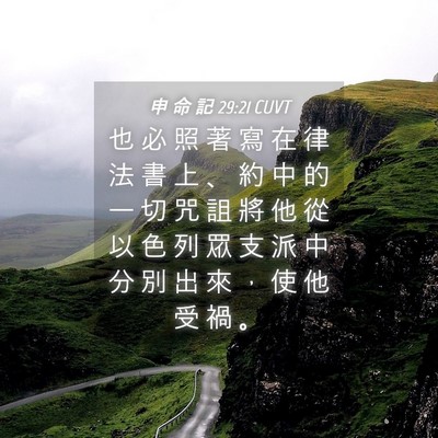 Picture 04 - 申 命 記 29:21 CUVT - 也 必 照 著 寫 在 律 法 書 上 、 約 - Bible Verse Picture