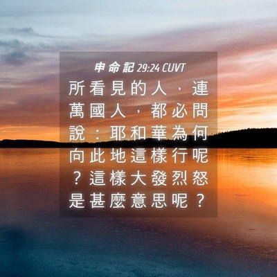 Picture 04 - 申 命 記 29:24 CUVT - 所 看 見 的 人 ， 連 萬 國 人 ， 都 - Bible Verse Picture