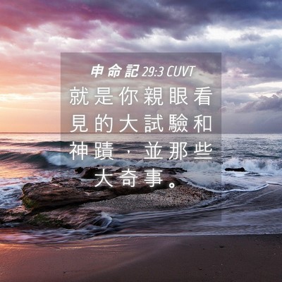 Picture 04 - 申 命 記 29:3 CUVT - 就 是 你 親 眼 看 見 的 大 試 驗 和 - Bible Verse Picture