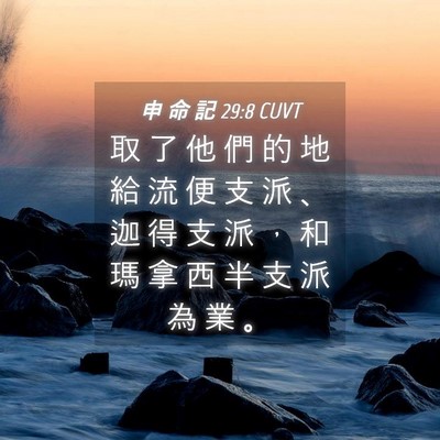 Picture 04 - 申 命 記 29:8 CUVT - 取 了 他 們 的 地 給 流 便 支 派 、 - Bible Verse Picture