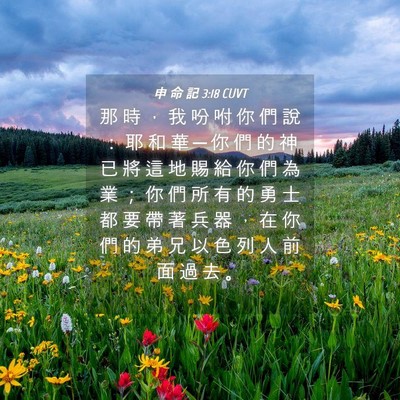 Picture 04 - 申 命 記 3:18 CUVT - 那 時 ， 我 吩 咐 你 們 說 ： 耶 和 - Bible Verse Picture