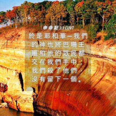 Picture 04 - 申 命 記 3:3 CUVT - 於 是 耶 和 華 ─ 我 們 的 神 也 將 - Bible Verse Picture