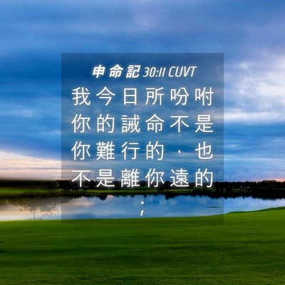 Picture 04 - 申 命 記 30:11 CUVT - 我 今 日 所 吩 咐 你 的 誡 命 不 是 - Bible Verse Picture