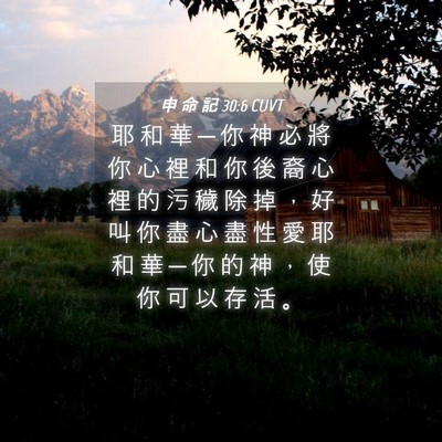 Picture 04 - 申 命 記 30:6 CUVT - 耶 和 華 ─ 你 神 必 將 你 心 裡 和 - Bible Verse Picture