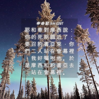 Picture 04 - 申 命 記 31:14 CUVT - 耶 和 華 對 摩 西 說 ： 你 的 死 期 - Bible Verse Picture