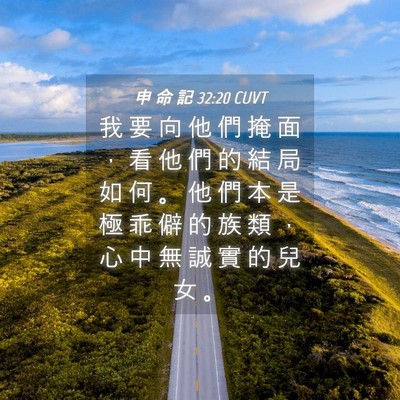 Picture 04 - 申 命 記 32:20 CUVT - 我 要 向 他 們 掩 面 ， 看 他 們 的 - Bible Verse Picture