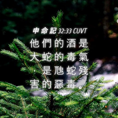 Picture 04 - 申 命 記 32:33 CUVT - 他 們 的 酒 是 大 蛇 的 毒 氣 ， 是 - Bible Verse Picture
