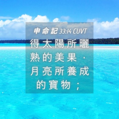 Picture 04 - 申 命 記 33:14 CUVT - 得 太 陽 所 曬 熟 的 美 果 ， 月 亮 - Bible Verse Picture