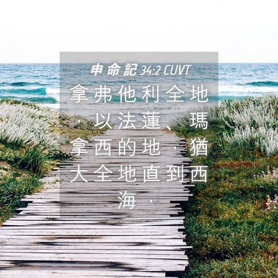 Picture 04 - 申 命 記 34:2 CUVT - 拿 弗 他 利 全 地 ， 以 法 蓮 、 瑪 - Bible Verse Picture