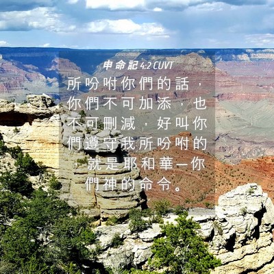 Picture 04 - 申 命 記 4:2 CUVT - 所 吩 咐 你 們 的 話 ， 你 們 不 可 - Bible Verse Picture