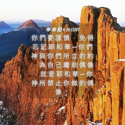 Picture 04 - 申 命 記 4:23 CUVT - 你 們 要 謹 慎 ， 免 得 忘 記 耶 和 - Bible Verse Picture