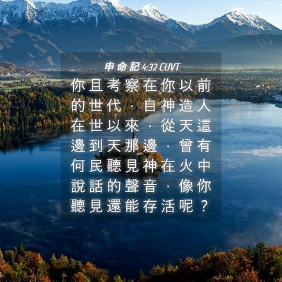 Picture 04 - 申 命 記 4:32 CUVT - 你 且 考 察 在 你 以 前 的 世 代 ， - Bible Verse Picture