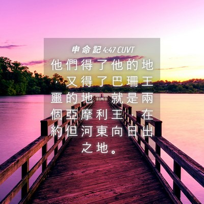 Picture 04 - 申 命 記 4:47 CUVT - 他 們 得 了 他 的 地 ， 又 得 了 巴 - Bible Verse Picture
