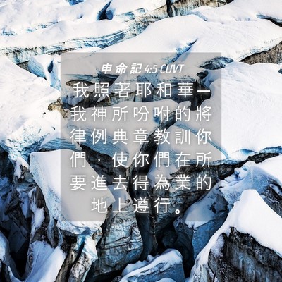Picture 04 - 申 命 記 4:5 CUVT - 我 照 著 耶 和 華 ─ 我 神 所 吩 咐 - Bible Verse Picture