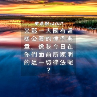 Picture 04 - 申 命 記 4:8 CUVT - 又 那 一 大 國 有 這 樣 公 義 的 律 - Bible Verse Picture