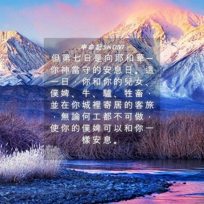 Picture 04 - 申 命 記 5:14 CUVT - 但 第 七 日 是 向 耶 和 華 ─ 你 神 - Bible Verse Picture