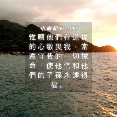 Picture 04 - 申 命 記 5:29 CUVT - 惟 願 他 們 存 這 樣 的 心 敬 畏 我 - Bible Verse Picture