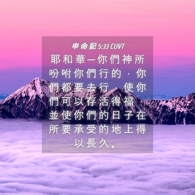 Picture 04 - 申 命 記 5:33 CUVT - 耶 和 華 ─ 你 們 神 所 吩 咐 你 們 - Bible Verse Picture